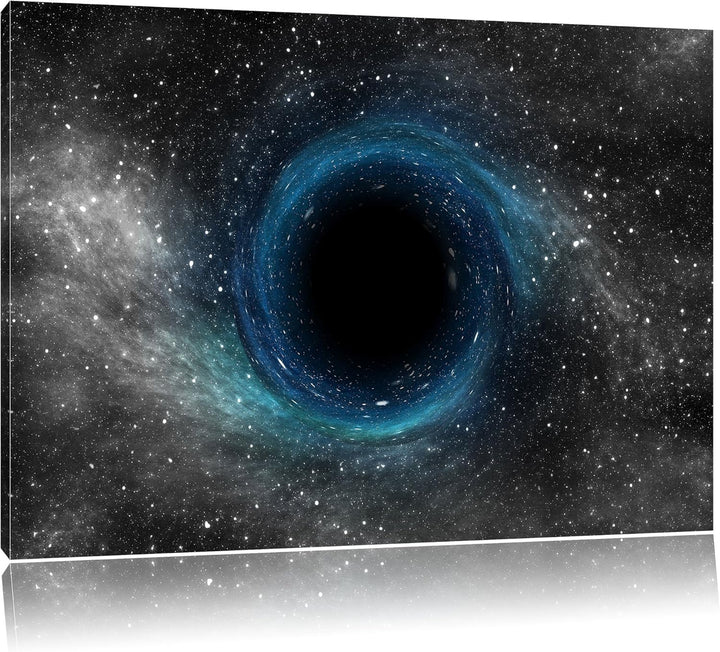 Pixxprint Schwarzes Loch im Weltall als Leinwandbild/Grösse: 100x70 cm/Wandbild/Kunstdruck/fertig be