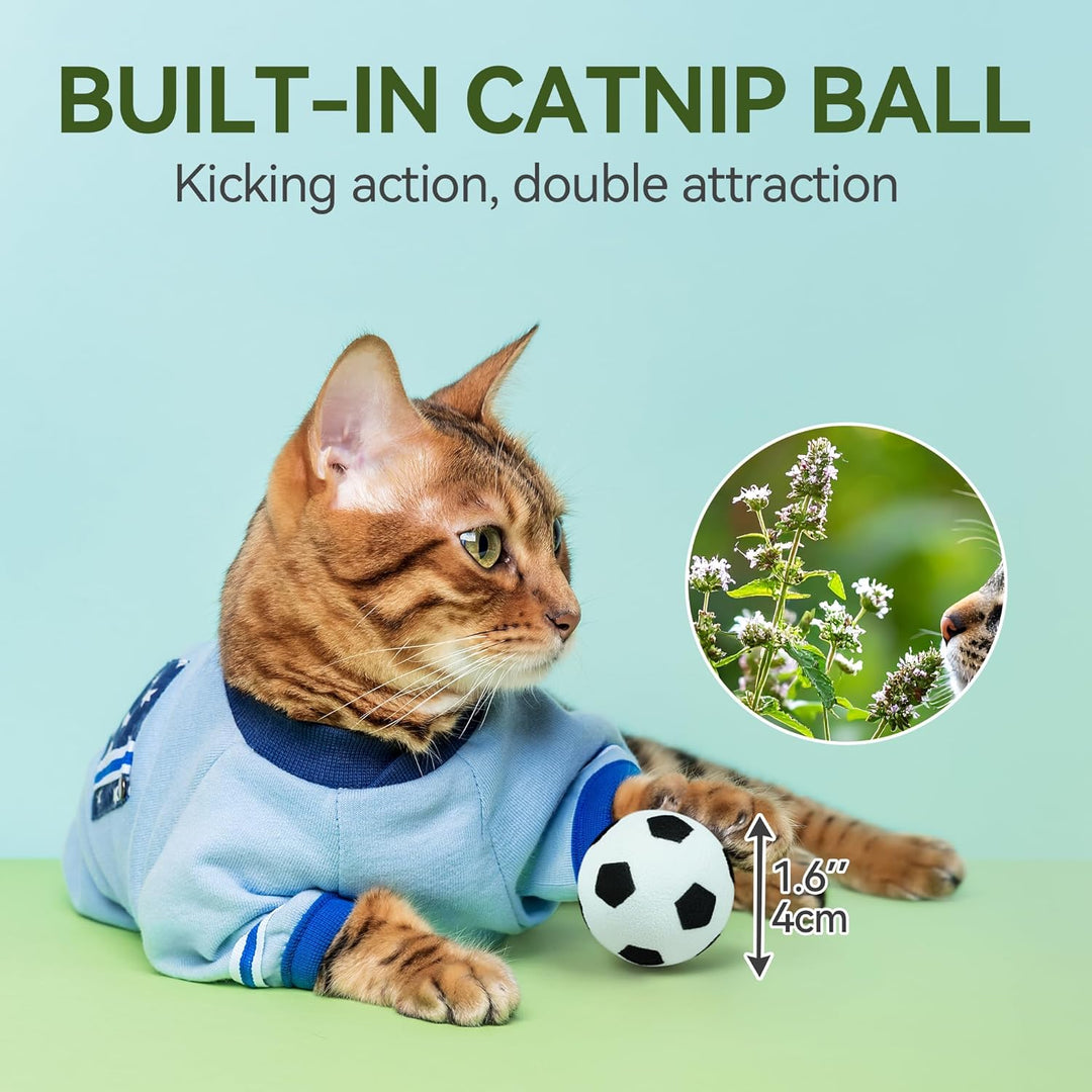 ALL FOR PAWS Interaktives Katzenspielzeug mit Fussballfeld-Design, Automatisches Katzenspielzeug mit