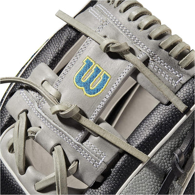 WILSON A200 Baseballhandschuh-Serie Rechte Hand Wurf 29,2 cm (11,5 Zoll) SuperSkin Handschuh, Schwar