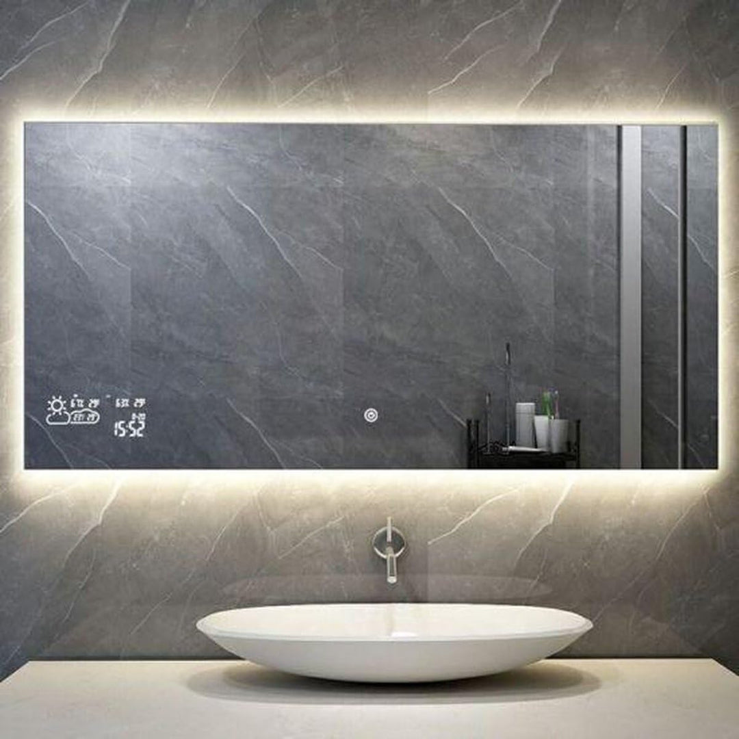 Smart Infrarot Spiegelheizung 60x80 cm 250W mit LED Beleuchtung Badheizung Spiegel IP54 wasserdicht