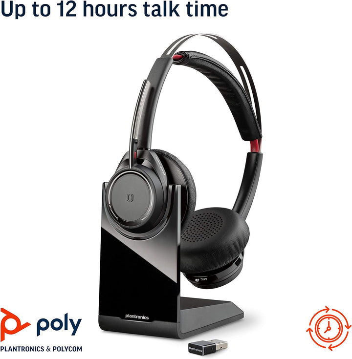 Poly - Voyager Focus UC mit Ladeständer (Plantronics) - Bluetooth Dual-Ear (Stereo) Headset mit Boom