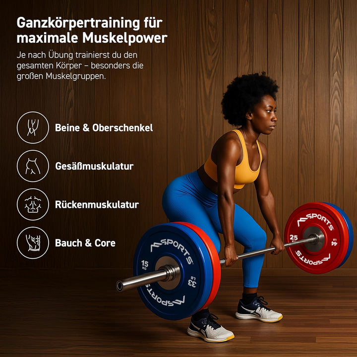 MSPORTS Olympia Hantelscheiben 2er Set Professional Lochdurchmesser 51 mm - Studio Qualität - Gussei