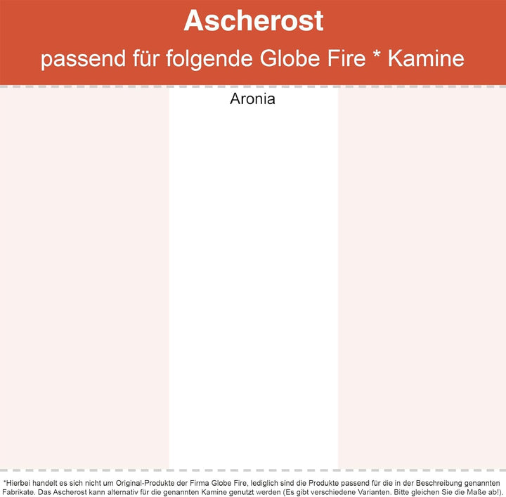 Kaminrost/Ascherost Eckig 340 x 153 x 15 mm passend für Globe Fire Aronia ** Kaminöfen inkl. Modellü