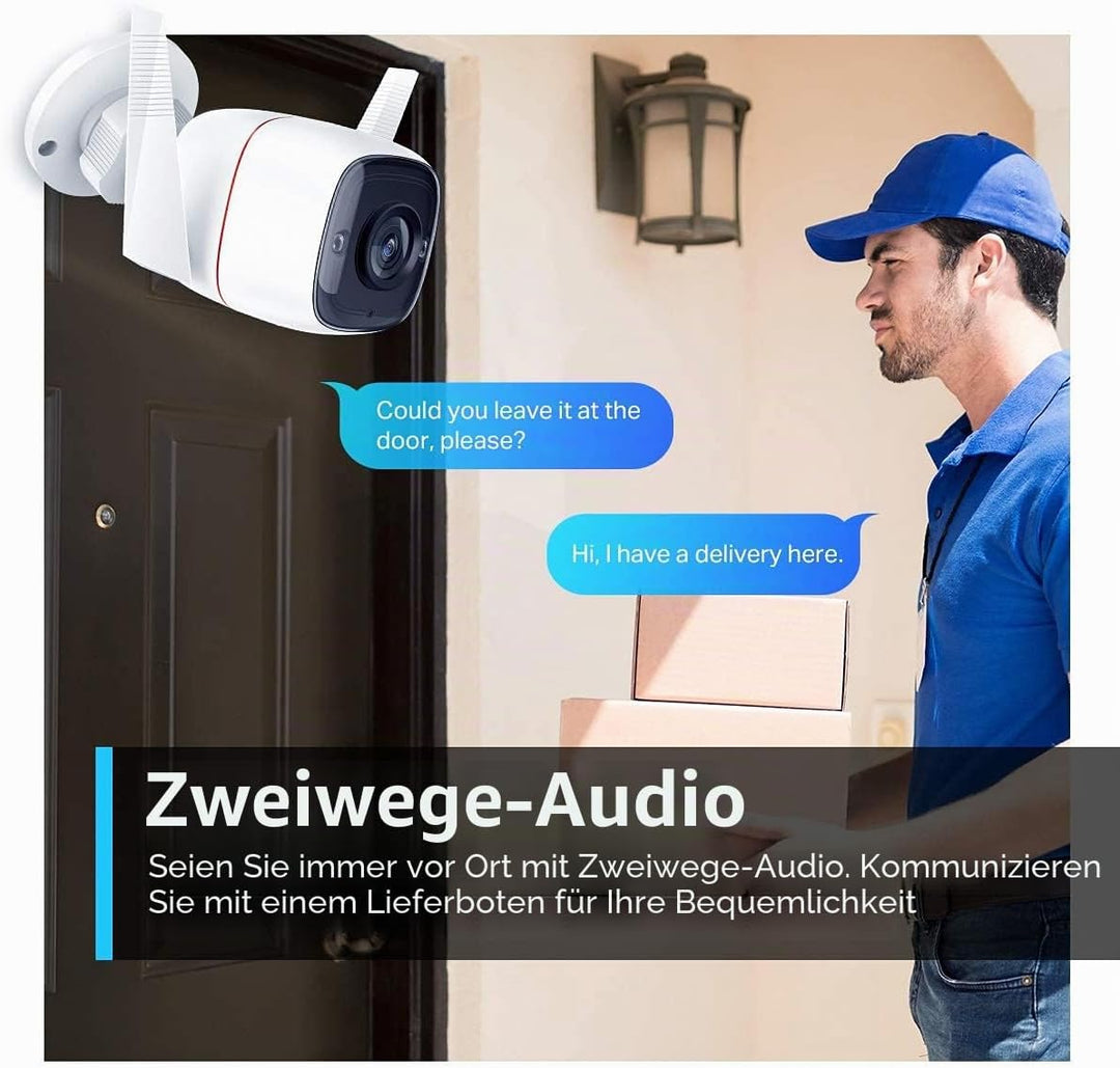TP-Link Tapo C310 Überwachungskamera Aussen, WLAN IP Kamera, 3MP Hochauflösung, 30m Nachtsicht, Bewe