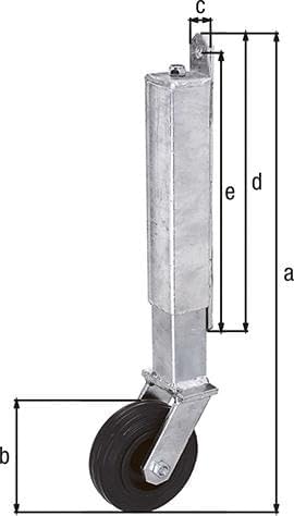 Alberts 416850 Torlaufrolle | für leichte Tore | bis 70 kg | zum Anschrauben | feuerverzinkt | Höhe