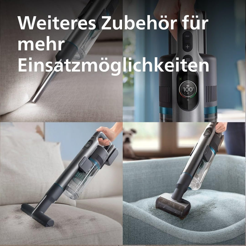 Philips Kabelloser Akku-Staubsauger 8000 Serie Aqua Plus, Staubsaugen und Wischen, PowerCyclone 12,