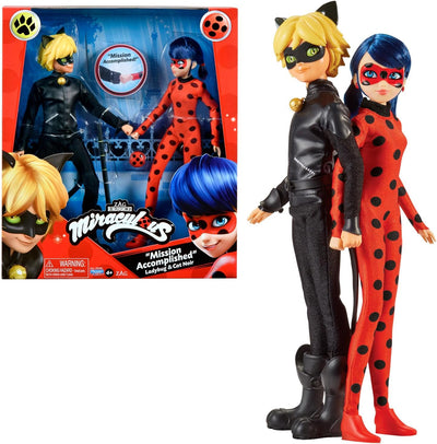 Bandai - Miraculous Ladybug - 2er Packung Ankleidepuppen 26 cm - Ladybug und Cat Noir - P50365, Lady