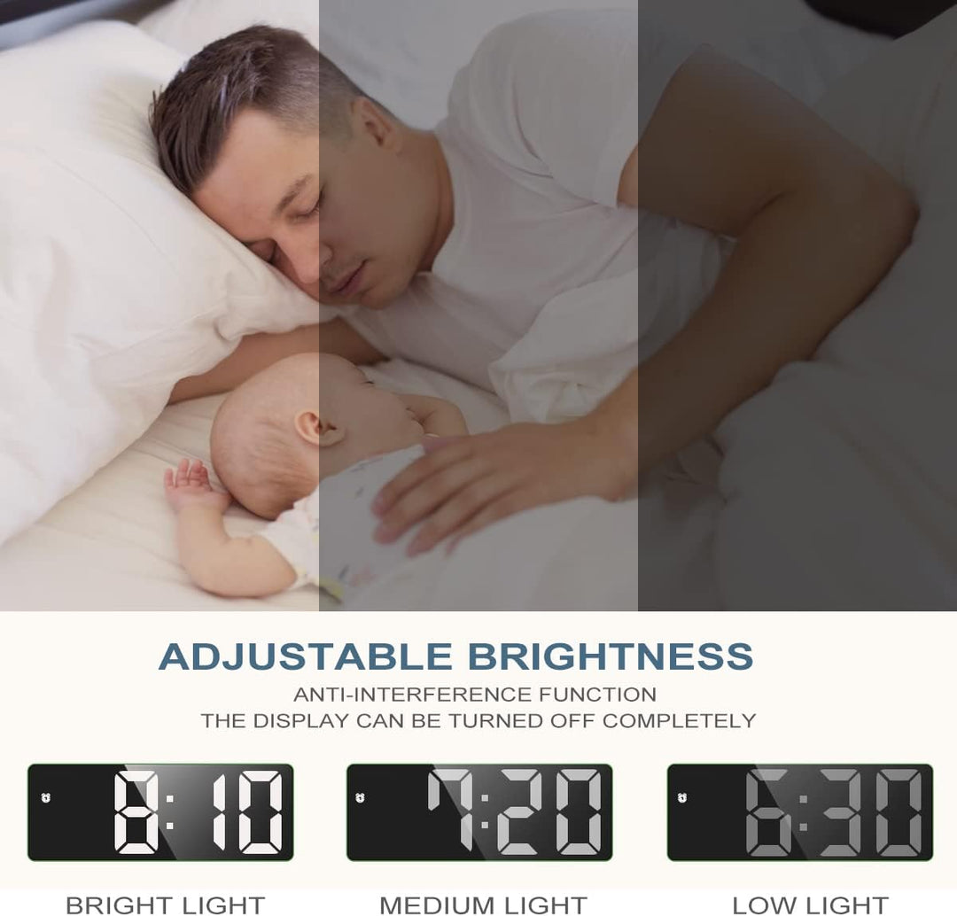 Wecker Digitale, LED-Uhr, elektronische Tischuhr mit Temperaturanzeige, Reisewecker, einstellbare He