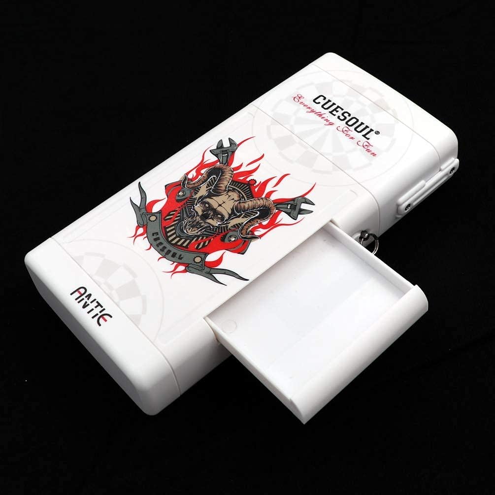 CUESOUL ANTIE Hard Dart Case für 6 Steel Tip Darts/Soft Tip Darts and Extra Dart Tips, Shafts and Fl