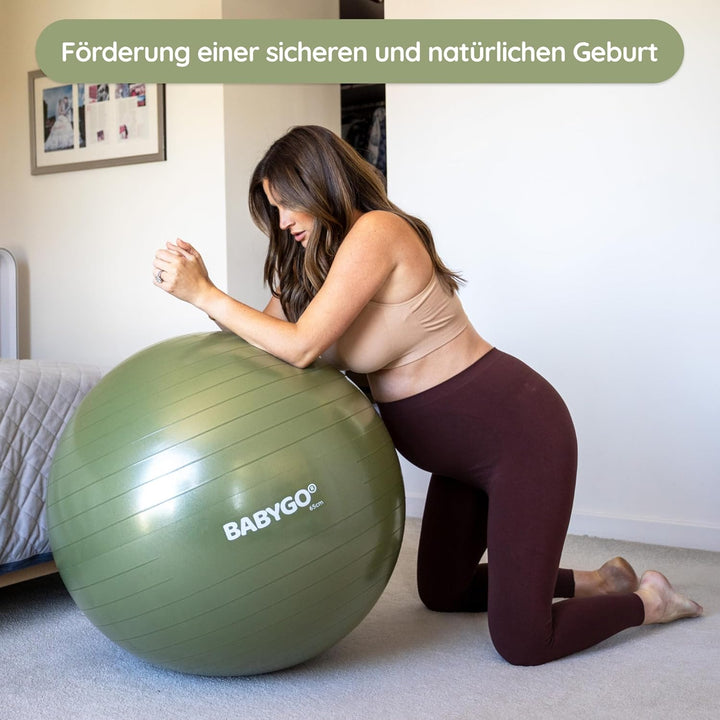 BABYGO Geburtsball – Schwangerschafts-Yoga-Arbeit & Gymnastikball & Buch-Set; Trimester-Ziel, Mutter