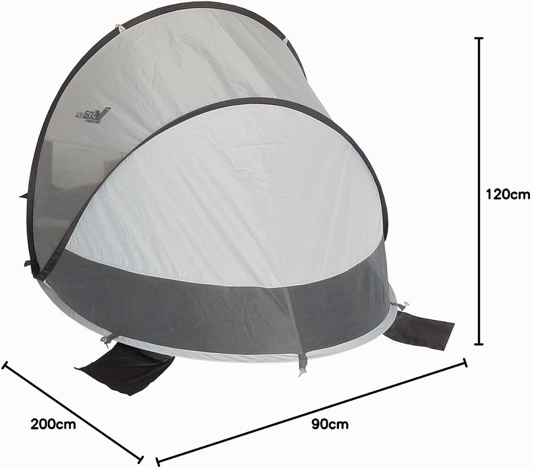 High Peak Unisex – Erwachsene Calobra 80 Strandmuscheln, Aluminium-dunkelgrau, 200x120x90cm
