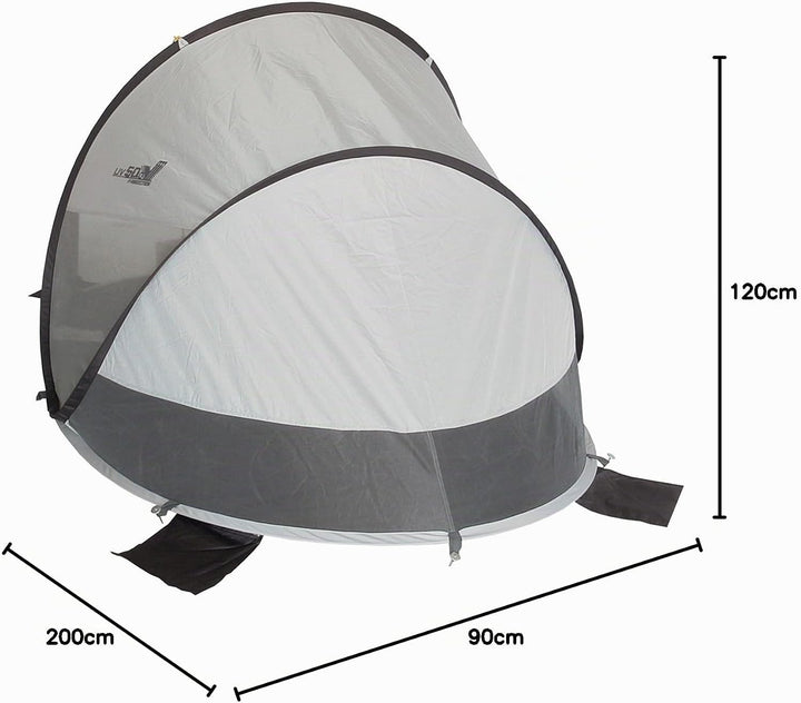 High Peak Unisex – Erwachsene Calobra 80 Strandmuscheln, Aluminium-dunkelgrau, 200x120x90cm