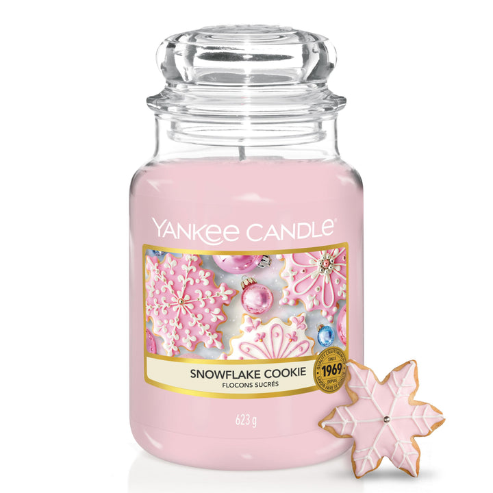 Yankee Candle Duftkerze im Glas (gross) | Snowflake Cookie | Brenndauer bis zu 150 Stunden Snowflake
