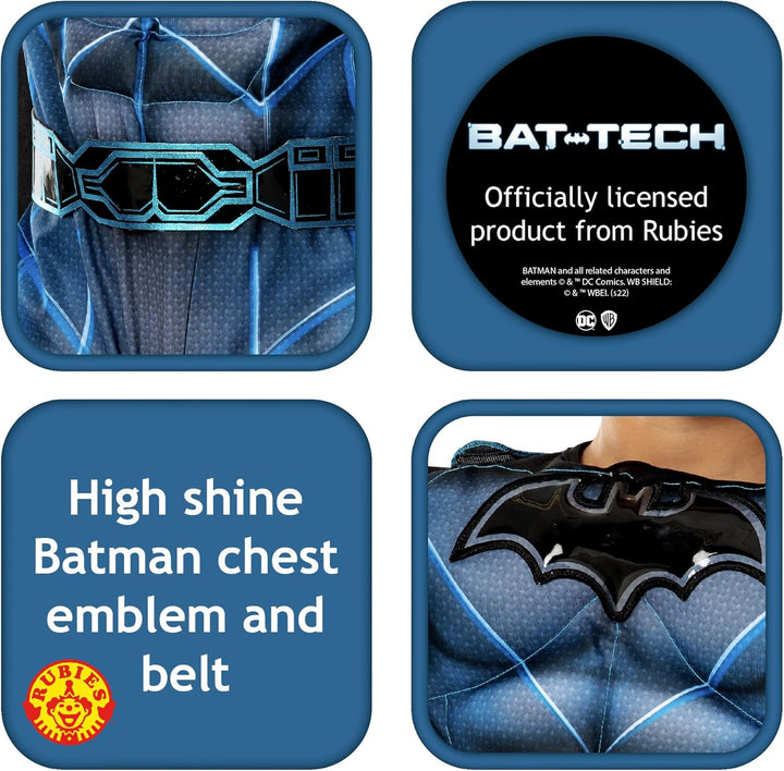 Rubie‘s Official DC Bat-Tech Batman-Kinder-Kostüm, Superhelden-Kostüm für Kinder, Grösse S 3 - 4 Jah