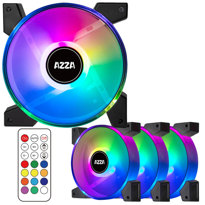 AZZA Hurricane II ARGB Box Set - 4X 120mm AZZA Hurricane II ARGB Lüfter + Controller & Fernbedienung