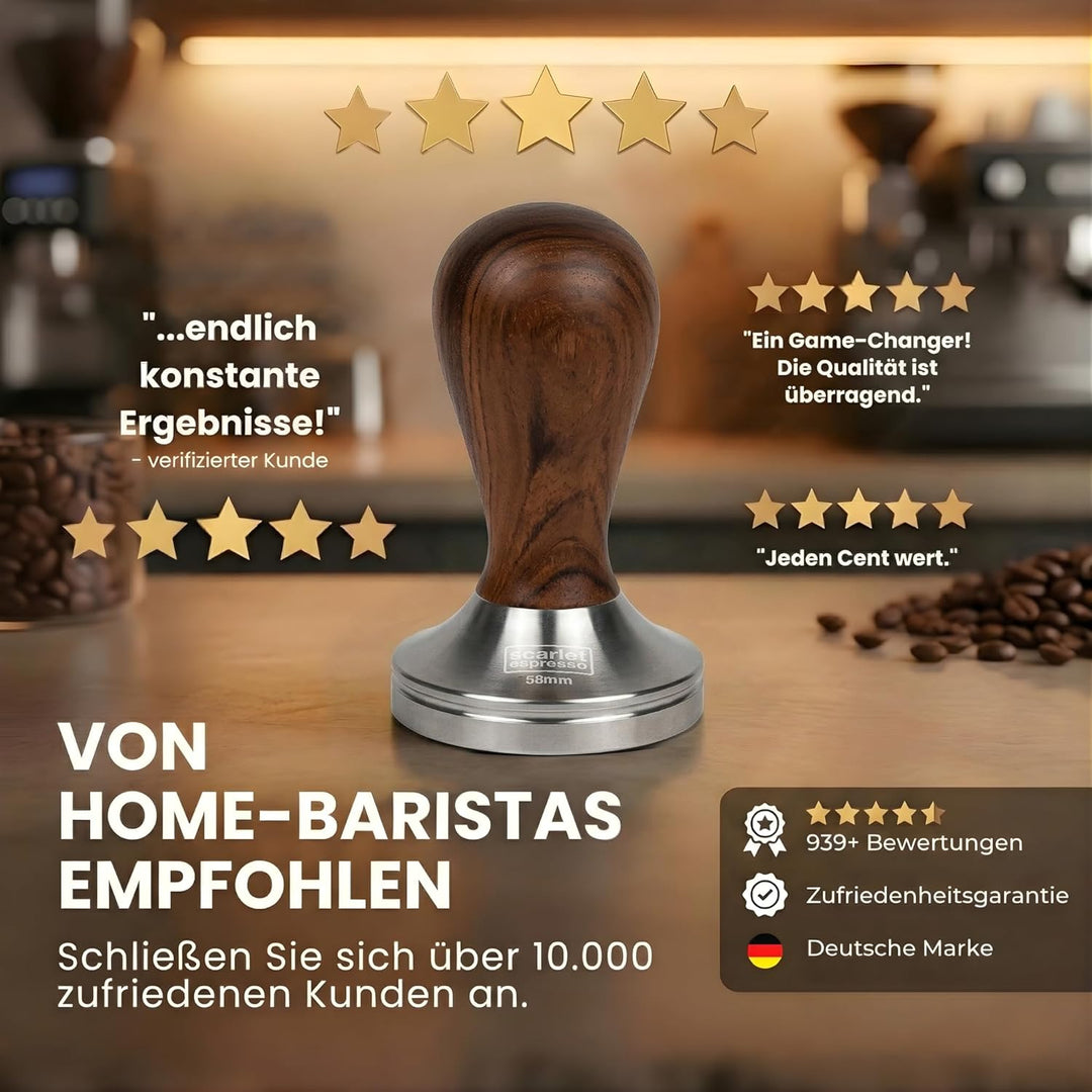 scarlet espresso | Kaffee Tamper »Classic« – Espresso Tamper mit Edelholzgriff für präzisen Anpressd