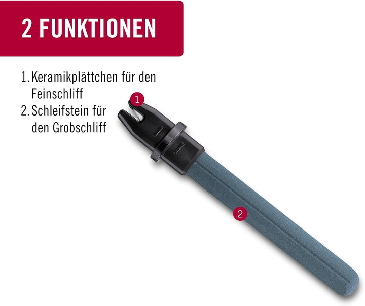 Victorinox Dual-Messerschärfer Outdoor, für Schweizer Taschenmesser, Schleifstein klein, schwarz One