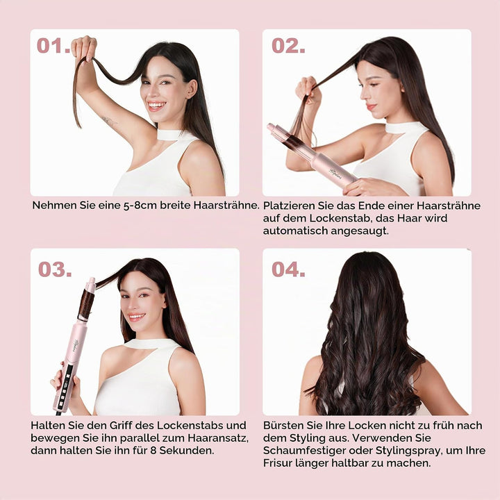 Atopskins Hairstyler 8 in 1 Set mit LCD-Bildschirm,1400w Haarstyler Set, 110000 U/Min Ionen Haartroc