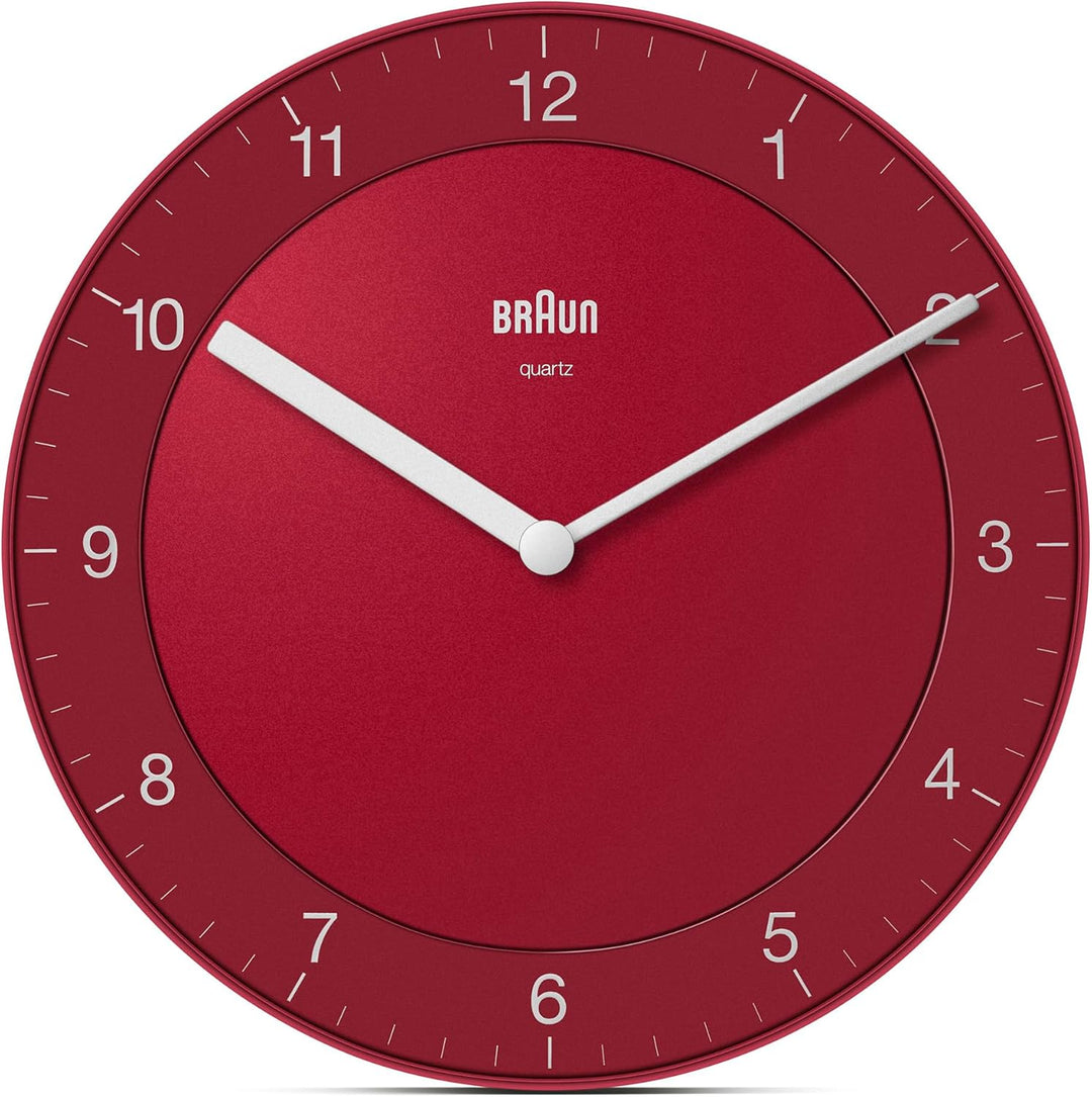 Braun Klassische analoge Wanduhr ruhigem Quarzuhrwerk, leicht lesbarem Zifferblatt mit 20 cm Durchme