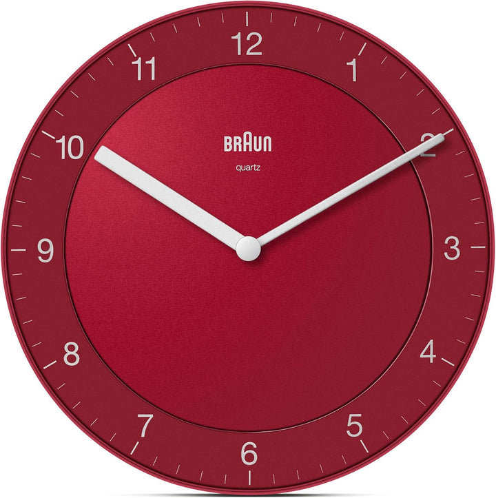 Braun Klassische analoge Wanduhr ruhigem Quarzuhrwerk, leicht lesbarem Zifferblatt mit 20 cm Durchme