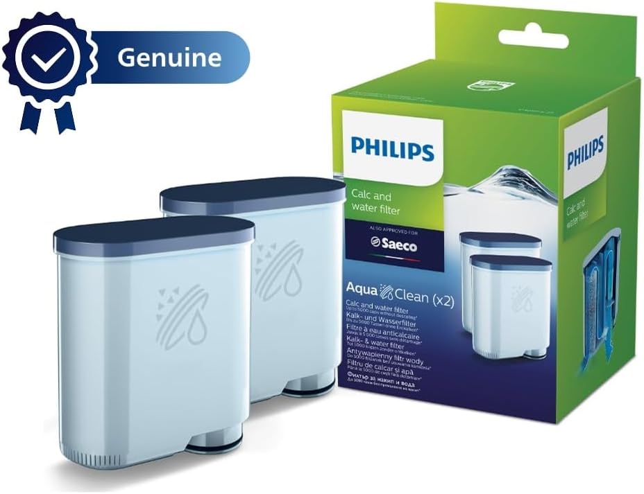 Philips Original Kalk- und Wasserfilter wie CA6903/01 - 2 AquaClean Filter, Kein Entkalken für bis z