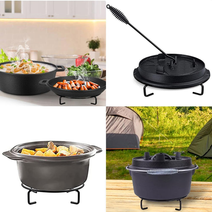 Deckelheber Dutch Oven Griffhaken, 26CM Dutch Oven Haken und Feuertopf Deckelheber, Untersetzer Dutc