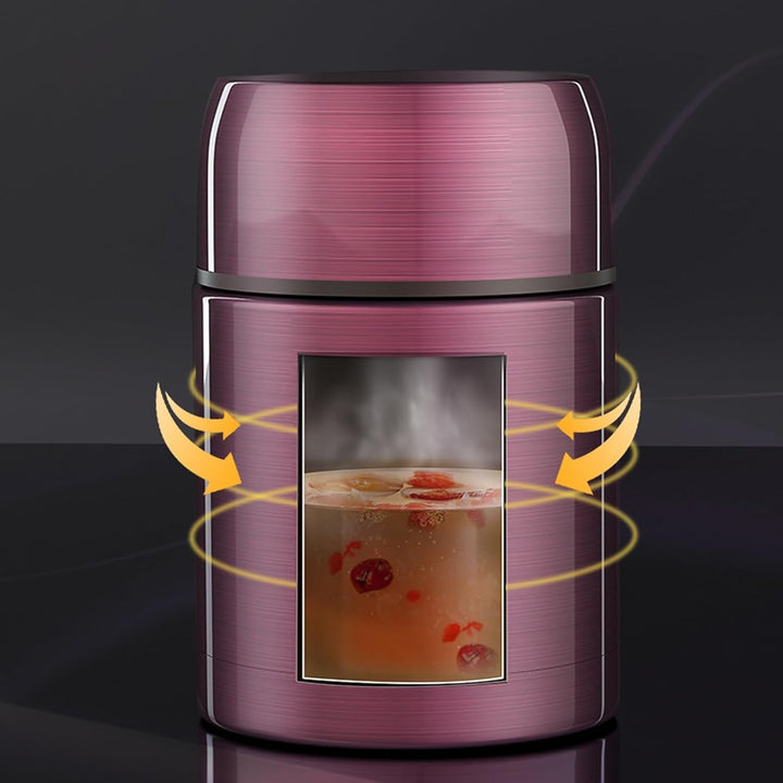 Thermobehälter für Essen 800ml,Edelstahl Warmhaltebehälter,Speisegefäss für Essen mit Gabel und Trag