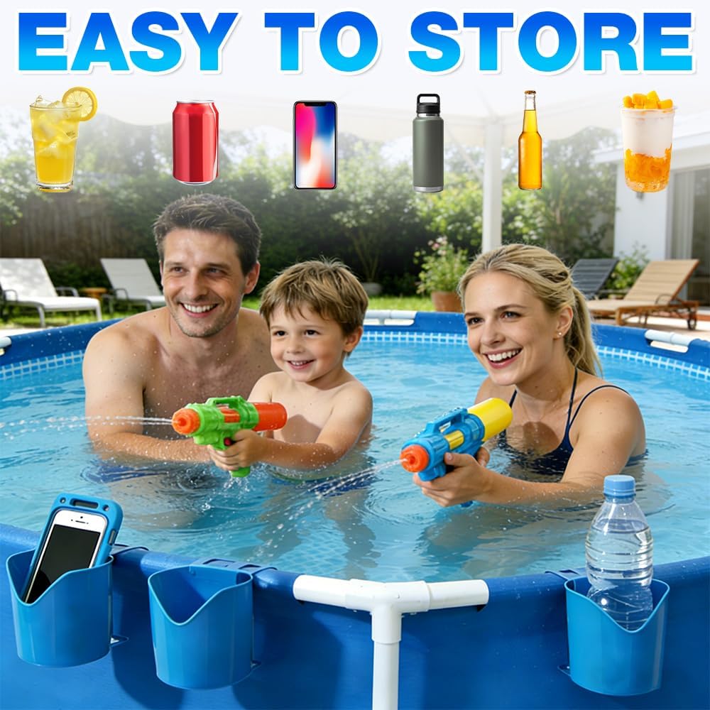 Pool Getränkehalter Poolrand, Kunststoff Wasserbecher Hängehalter, Ohne Verschütten Pool Getränkehal
