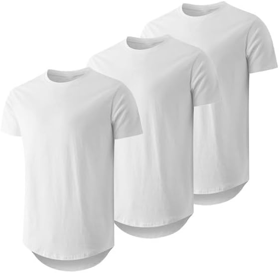 JMIERR 3 Pack T Shirt Herren Sommer Basic Einfarbig T-Shirt Baumwolle Slim Fit Hemd Kurzarm Sportwea