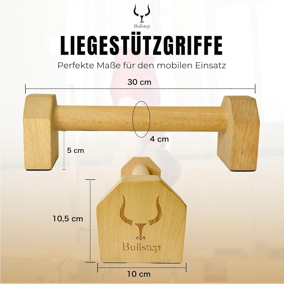 Liegestützgriffe Holz | Parallettes Calisthenics Equipment | Handstand Canes für Fitness, Gym, Cross