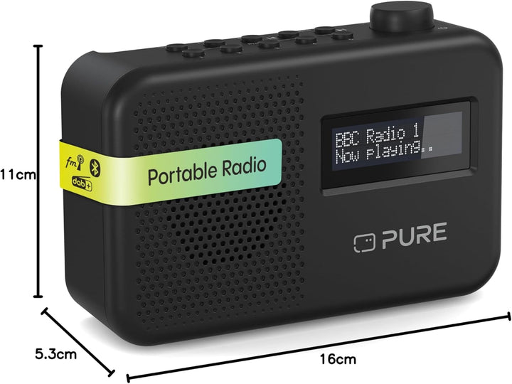 Pure Elan One2 tragbares DAB+/FM Radio mit Bluetooth 5.1 (LCD-Display, 10 Speichertasten, Batteriebe