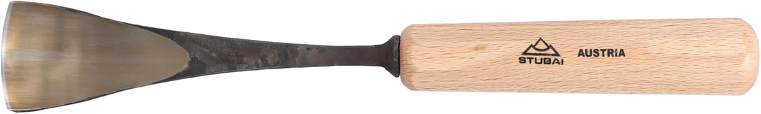 STUBAI Stemmeisen Stechbeitel Serie 52 - Form 28 | Gekröpftes Hohleisen 40 mm, mit Holzgriff, für Fi