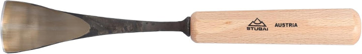 STUBAI Stemmeisen Stechbeitel Serie 52 - Form 28 | Gekröpftes Hohleisen 40 mm, mit Holzgriff, für Fi