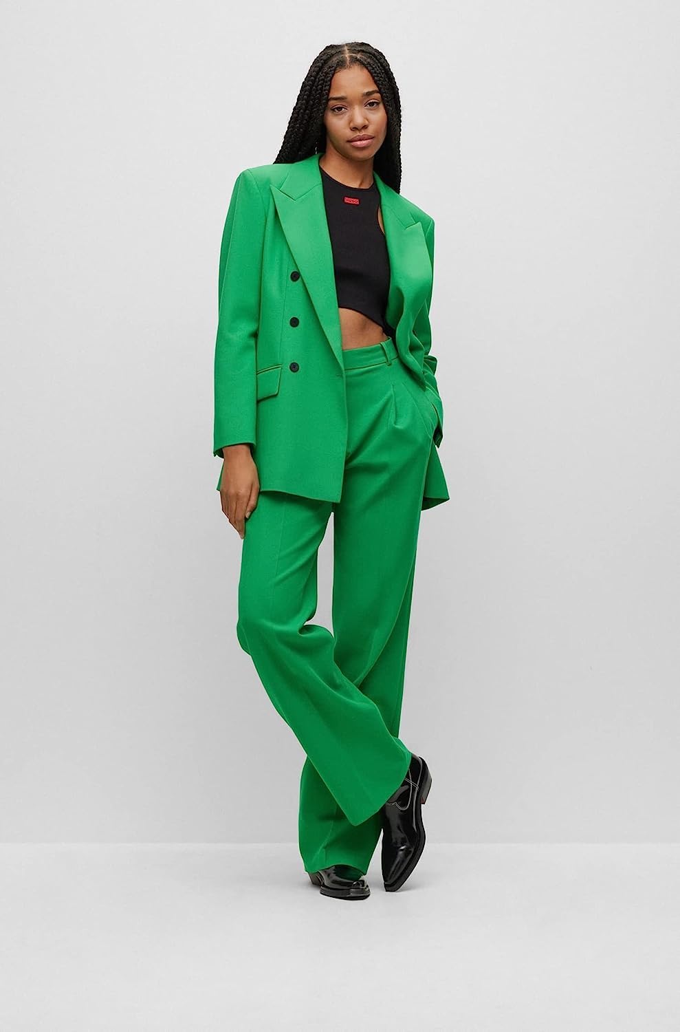 HUGO Damen Havira Trousers 46 Medium Green311, 46 Medium Green311