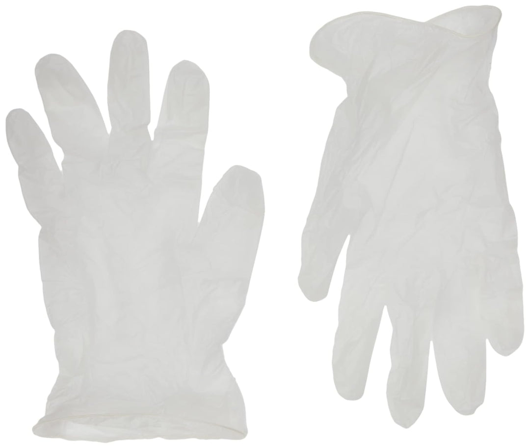 TouchGuard Einweg-Vinylhandschuhe aus Klarem Vinyl, Puderfrei, Schachtel mit 10*100 Stück, Grösse M