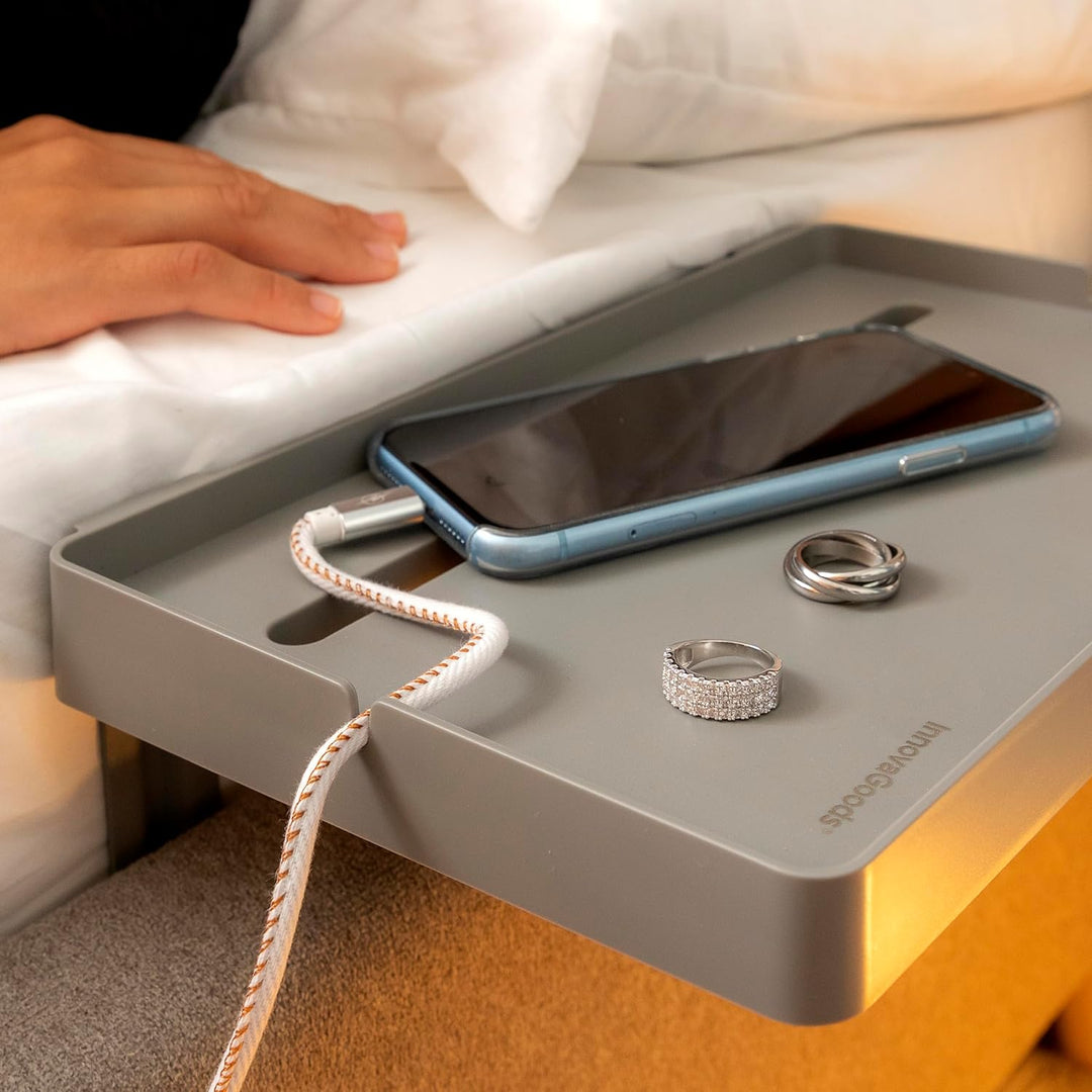 InnovaGoods® Universal Bettregal für das Bett, vielseitig einsetzbar mit 3 Regalen, verstellbar, fal