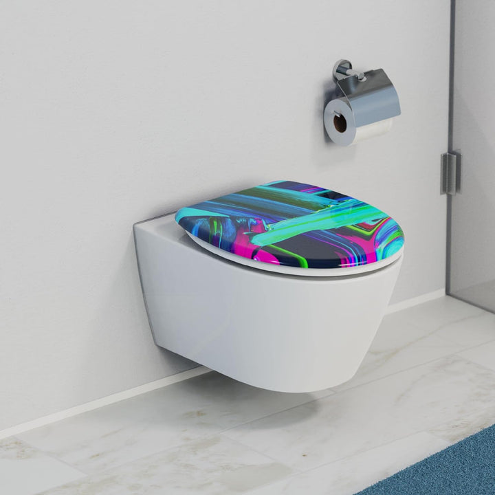 Schütte WC-Sitz NEON PAINT mit Absenkautomatik, Toilettendeckel passend für alle handelsüblichen WC-
