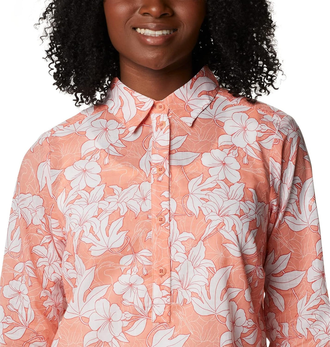 Columbia Damen Camp Henry Ii Tunic Camp Henry II Tunika XS Coral Reef Lakeshore Floral, XS Coral Ree