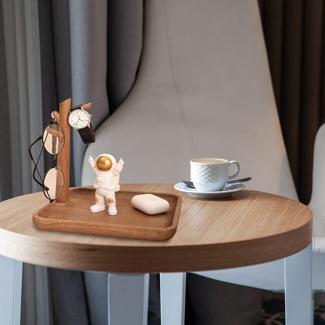 CYQGDKF Schlüsselschale für Eingangstisch, Holz-Tablett Organizer, Parfüm-Tablett für Kommode, 3 Ebe