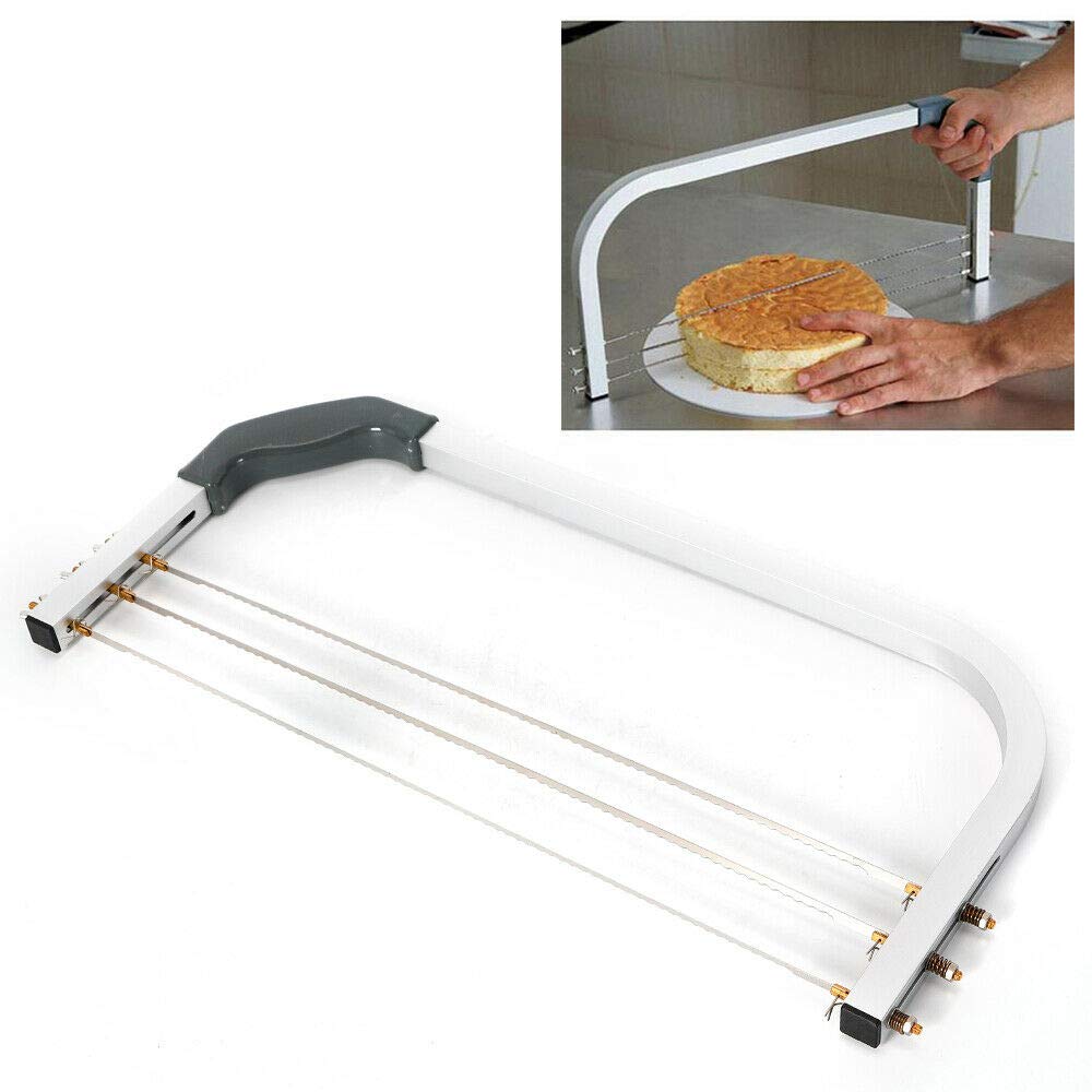 MINRS Tortenschneider, Tortenbodenschneider 3 Klingen Schneidehilfe Torte Verstellbarer Draht Kuchen