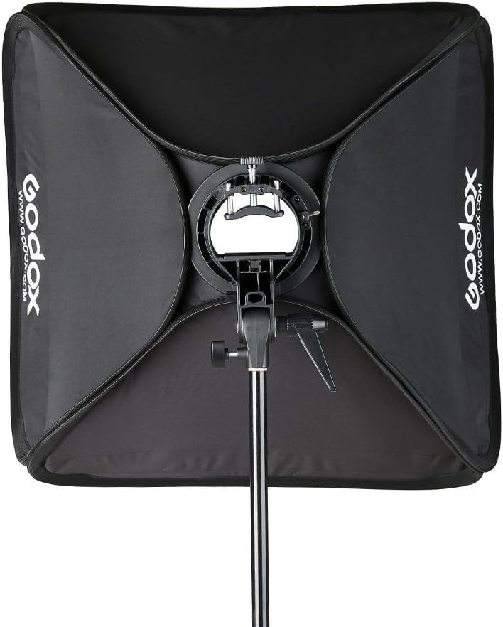 Godox Softbox Soft Light Modifier mit Gitter 32 x 32 Zoll / 80 x 80 cm mit S-Typ-Blitzhalterung Bowe