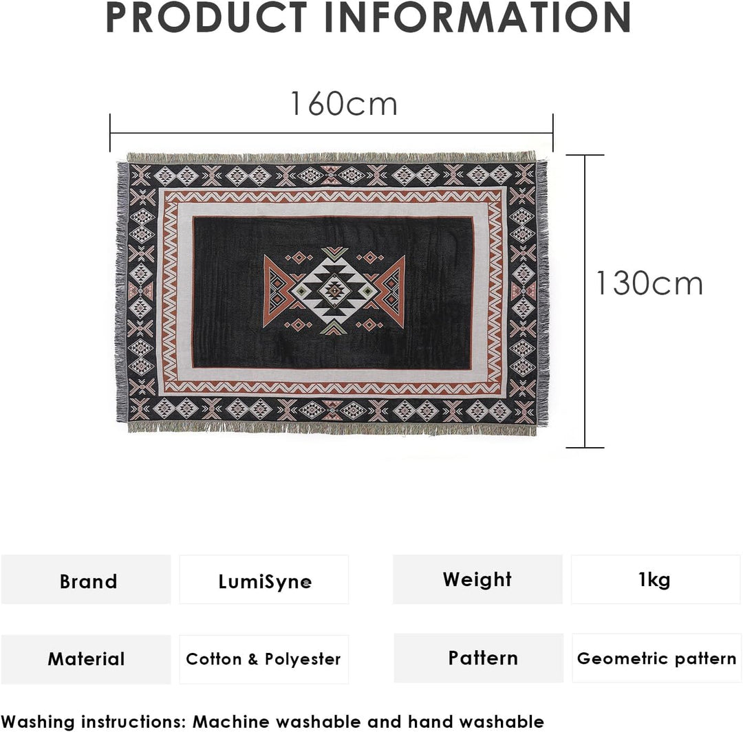 LumiSyne Baumwolle Gewebt Decke Überwurf Mit Quast Bohemian Ethno Stil Azteken Navajo Überwurfdecke