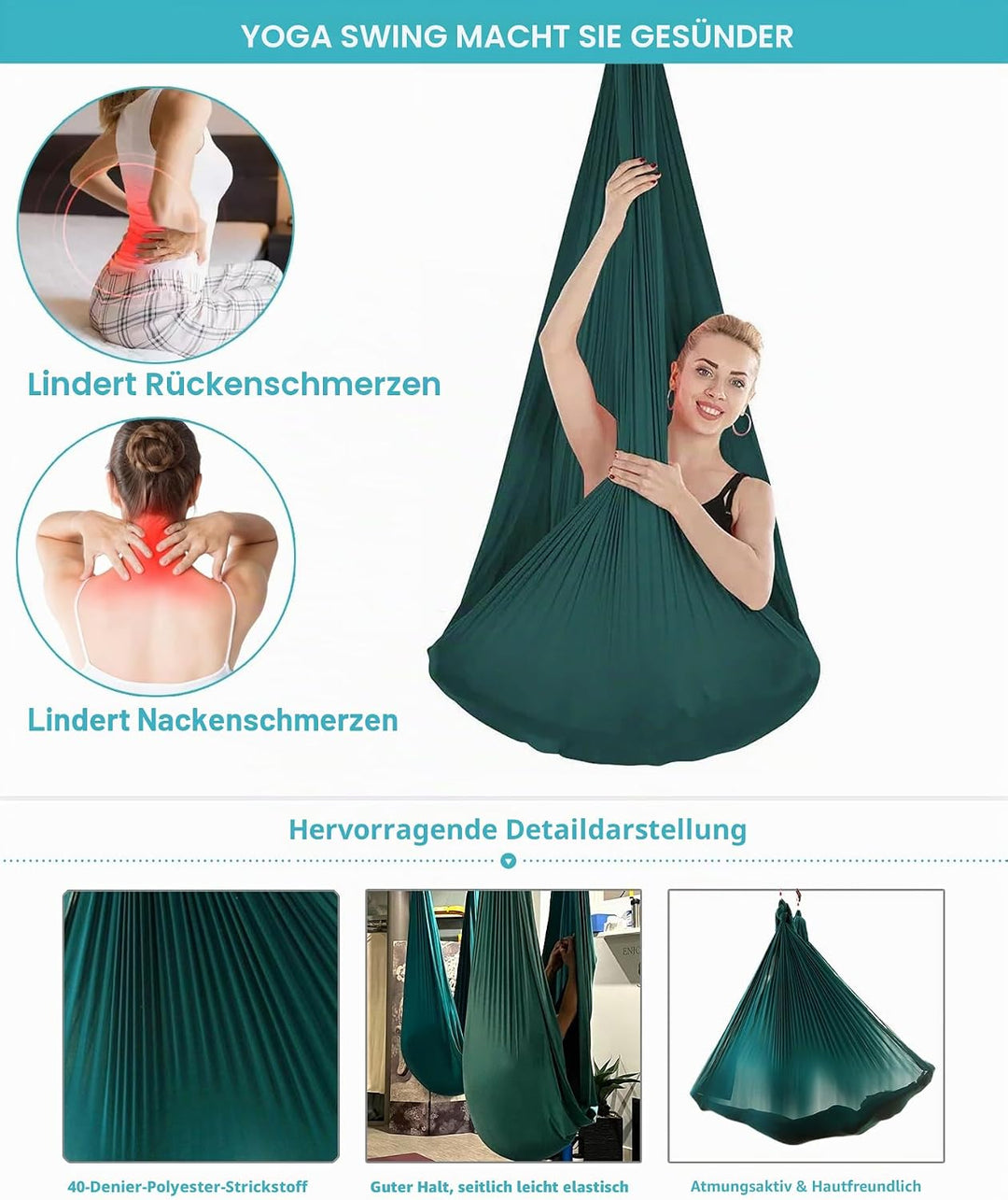 ARNTY Yoga-Set für Erwachsene, Yoga-Zubehör, 500 kg Belastung, inkl. Kompletter Installationshardwar