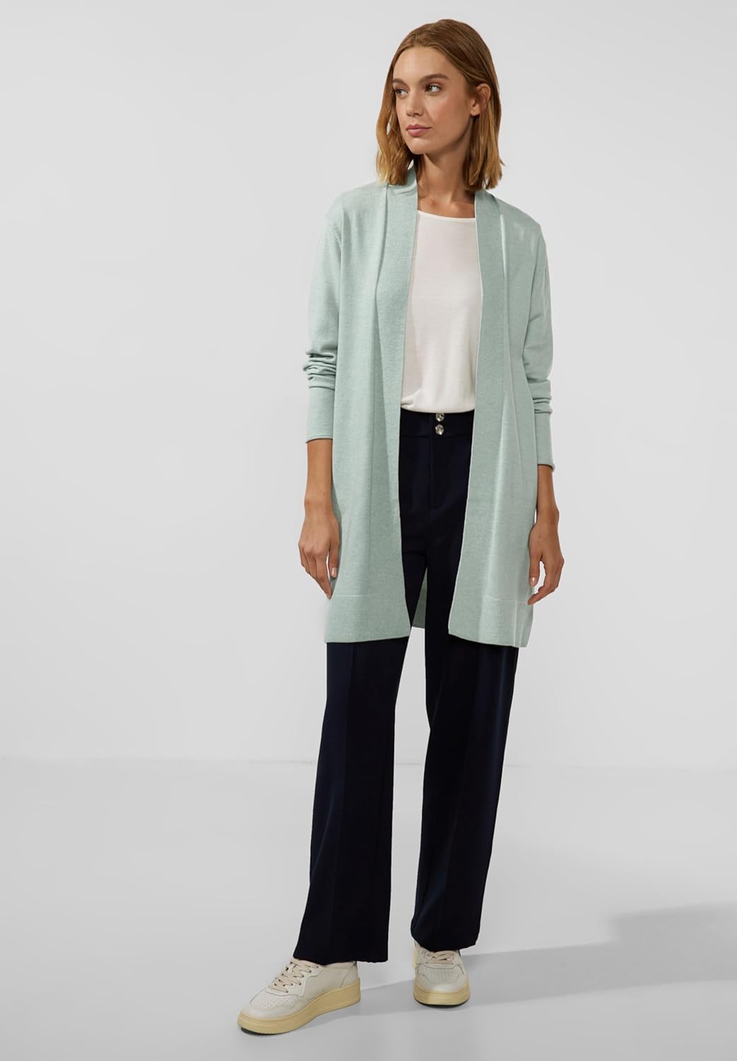 Street One Damen Offener Cardigan 38 Wave Green Melange, 38 Wave Green Melange