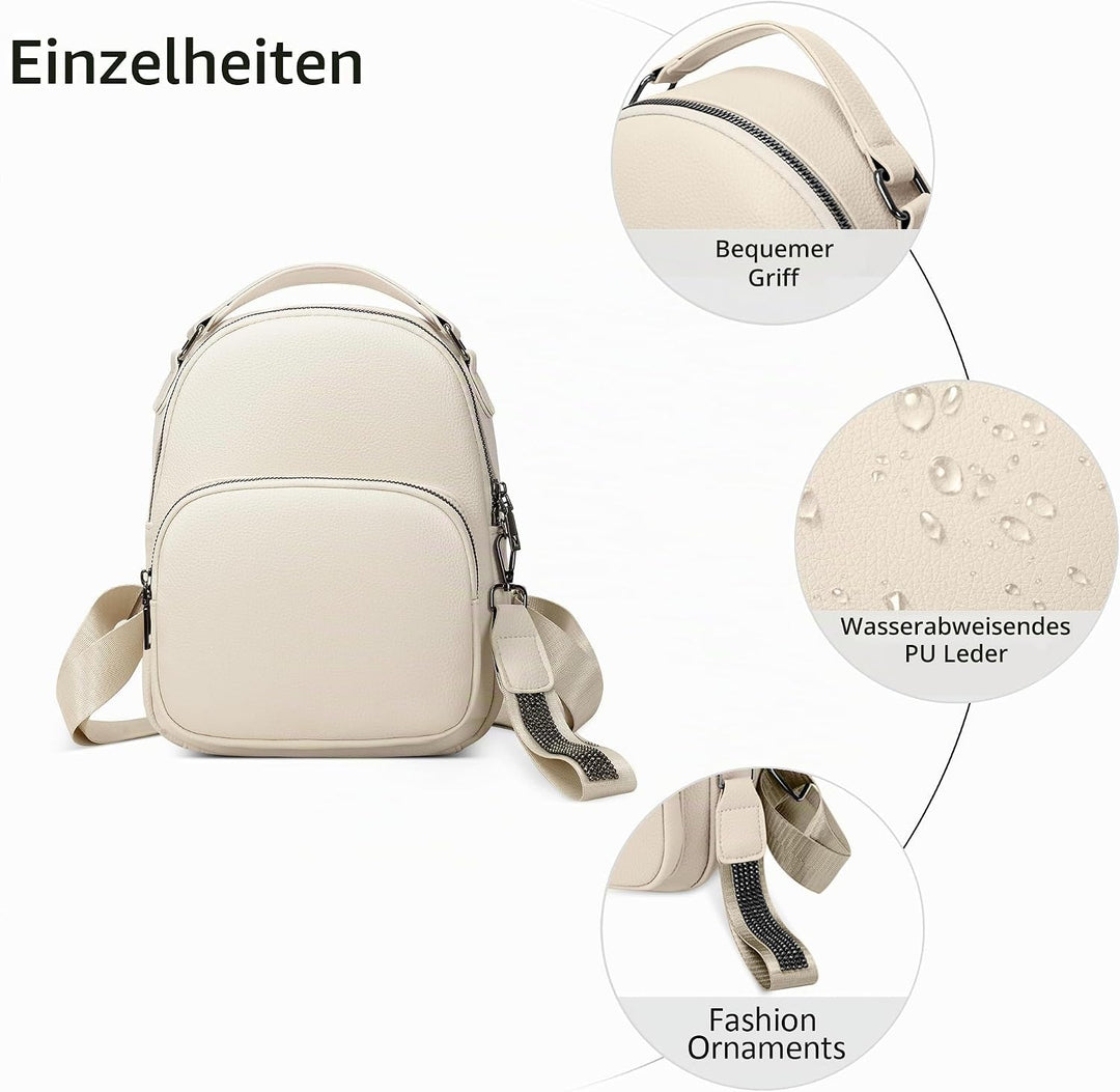 DIRRONA Damen Rucksack Damentasche Klein Cityrucksack Elegant Damen Umhängetasche Travel Lässig Schu