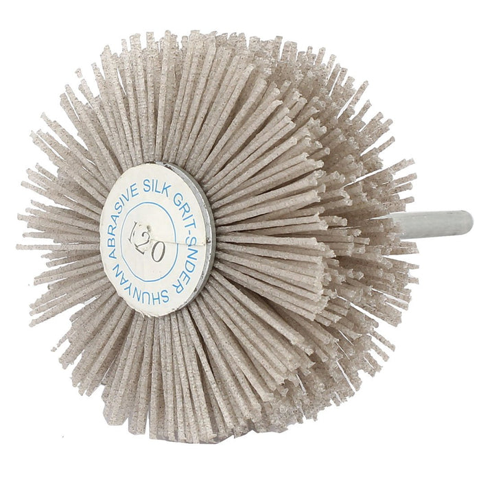 sourcing map 6mmSchaft 82mm Dia Kopf 120 Grit Schleifmittel Nylon Rad Bürsten Schleifwerkzeug DE de,
