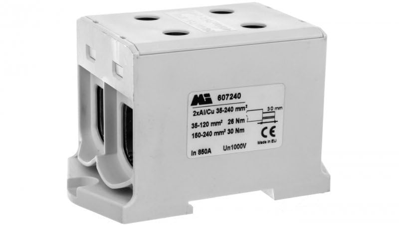 Schienenverbinder 2-läufig 35-240mm2 grau EURO multiOTL 240 2xAl/Cu 607240 em Group 5901592105881