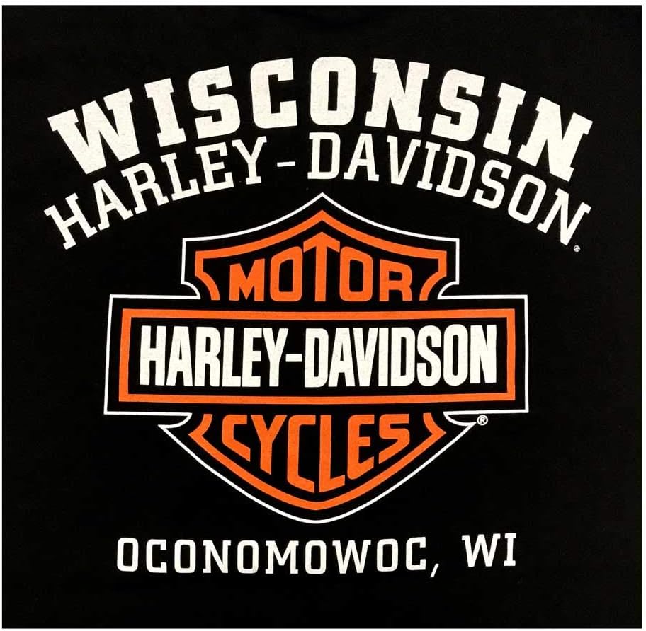Harley-Davidson Herren-T-Shirt, personalisierbar, kurzärmelig, Rundhalsausschnitt, Schwarz 5XL Schwa