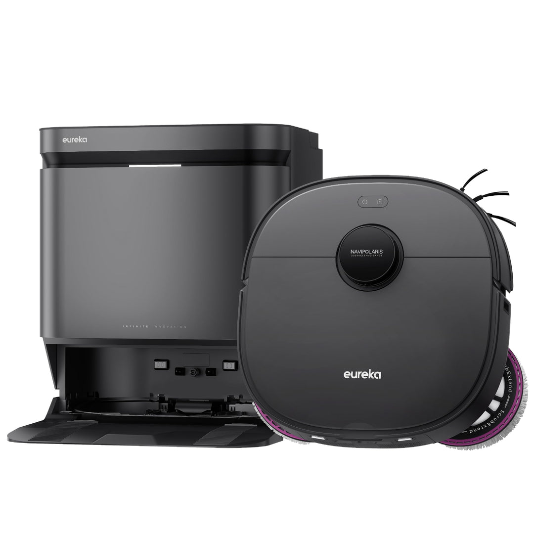 EUREKA Saugroboter mit Wischfunktion, 22.000 Pa Saugkraft, All-in-One Station mit 55°C Heissluft-Tro