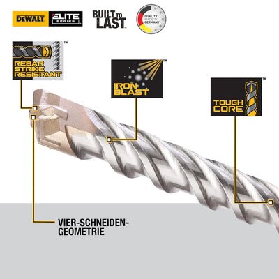 Dewalt SDS-Max Elite Hammerbohrer DT60846 (40x920x800mm, mit Vier-Schneiden-Geometrie, Vollhartmetal